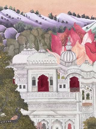 Miniature painting detail from Nathdwara Kala Kendra